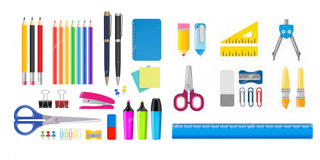 Office supplies and stationery store: school supplies, office supplies, standardized
